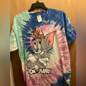 Tom and Jerry Tie-Dye Graphic Tee